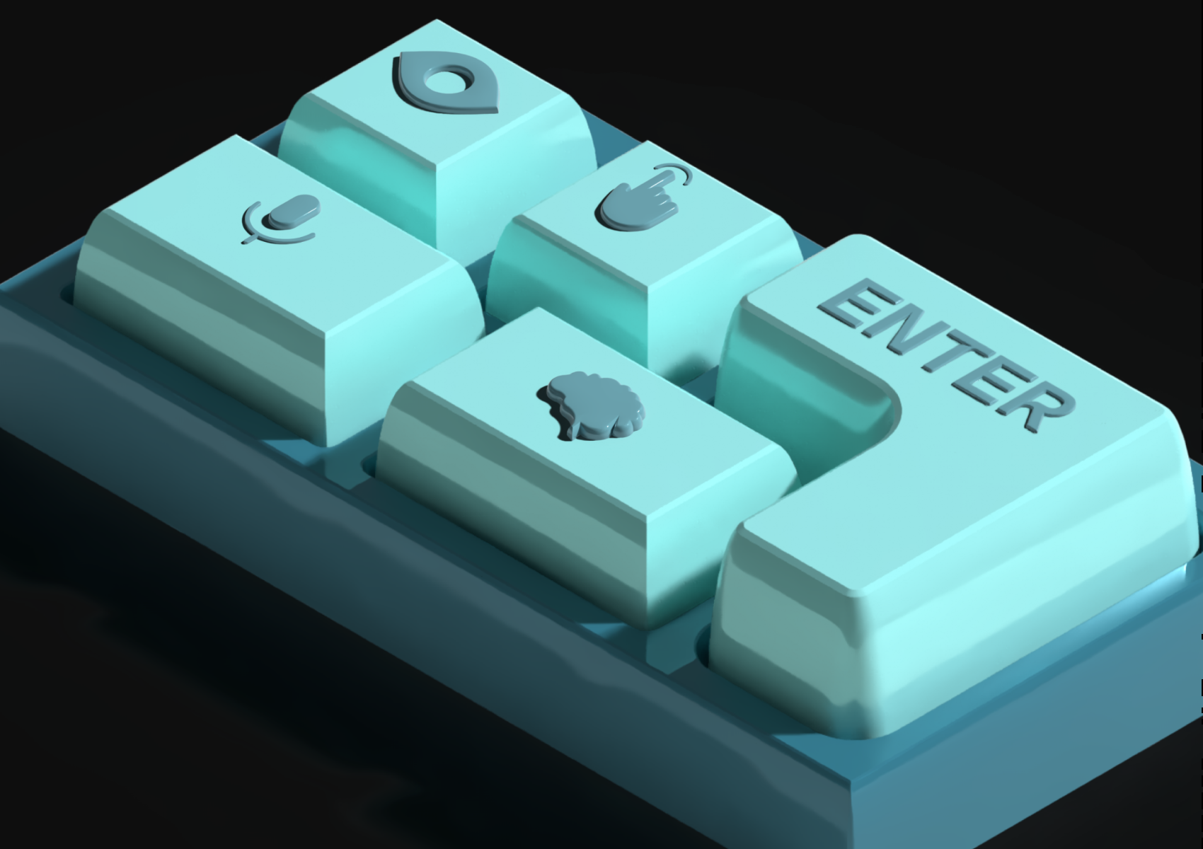 3D Mini Keyboard Illustration