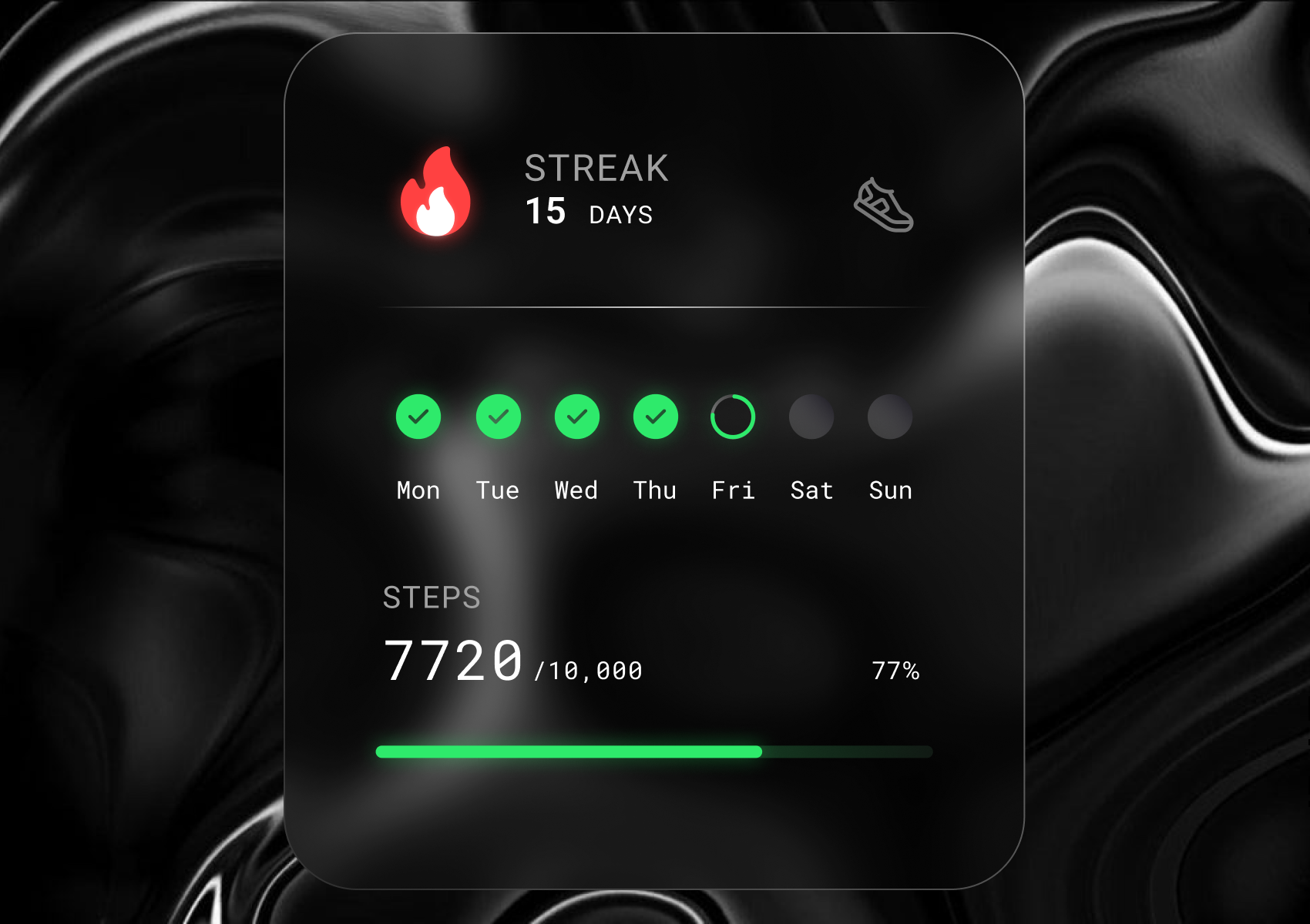 Steps Tracker Widget UI